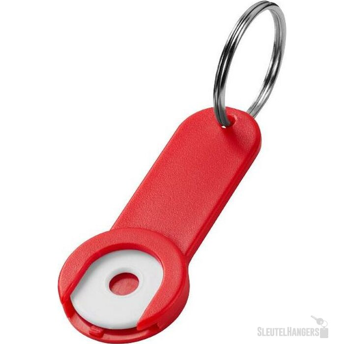 Shoppy munthouder met sleutelring rood Rood
