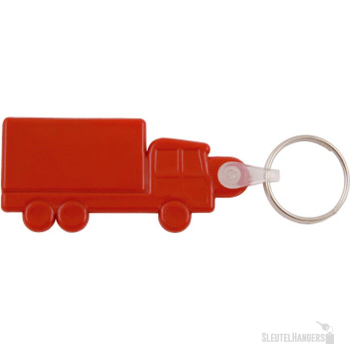 Kunststof sleutelhanger Truck rood
