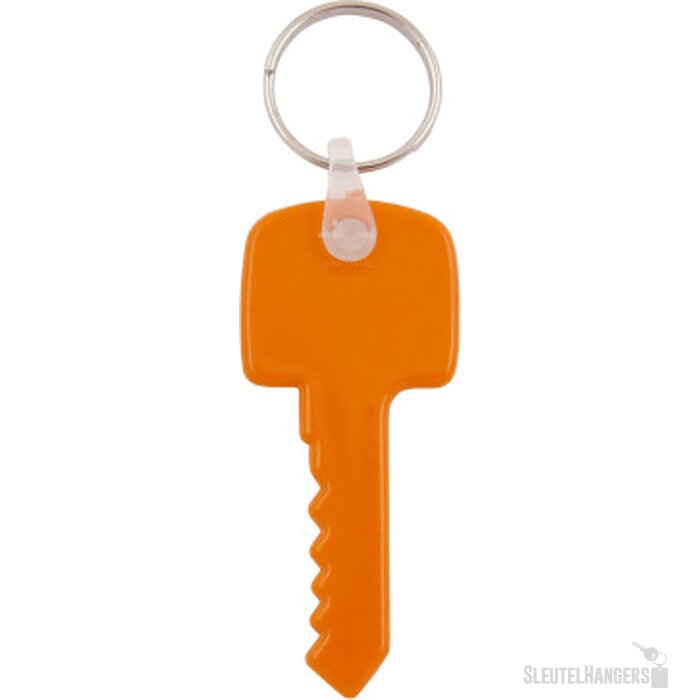 Kunststof sleutelhanger Sleutel oranje