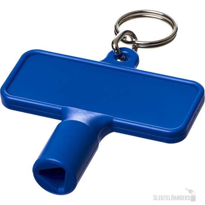 Maximilian rechthoekige hulpsleutel sleutelhanger  blauw Blauw