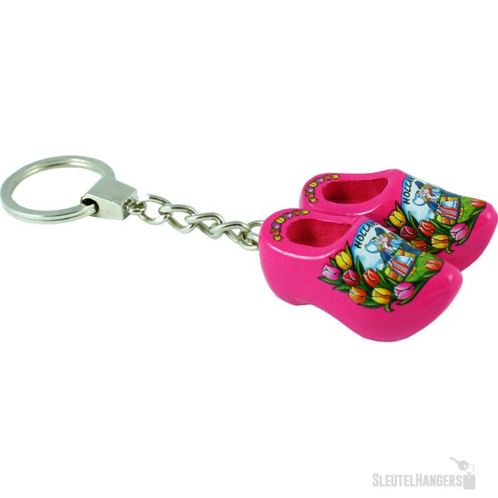Keychain 2 shoes, pink kissing couple
