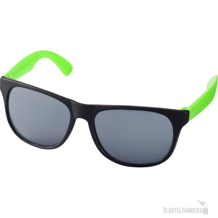 Retro tweekleurige zonnebril Neon groen/Zwart