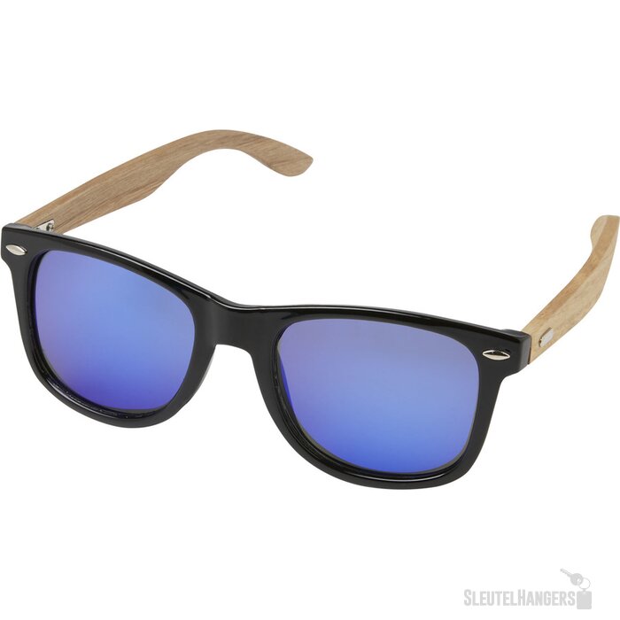 Hiru gespiegelde gepolariseerde zonnebril van rPET/hout in geschenkverpakking Hout
