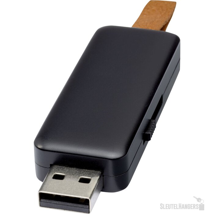 Gleam oplichtende USB flashdrive 8 GB Zwart